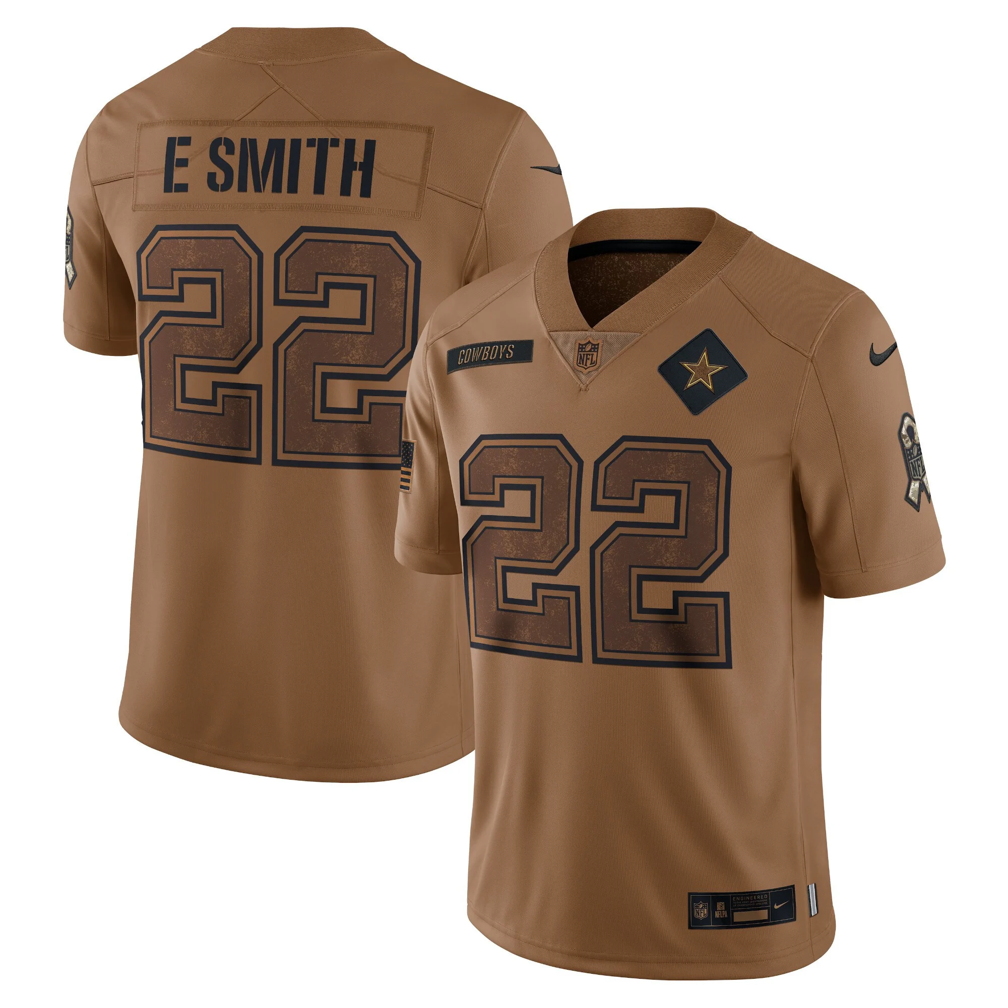 Men’s Emmitt Smith Dallas Cowboys 2023 Salute To Service Limited Jersey All Stitched