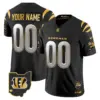 Men’s Cincinnati Bengals 2024 Gold Vapor Limited Custom Jersey Black Limited