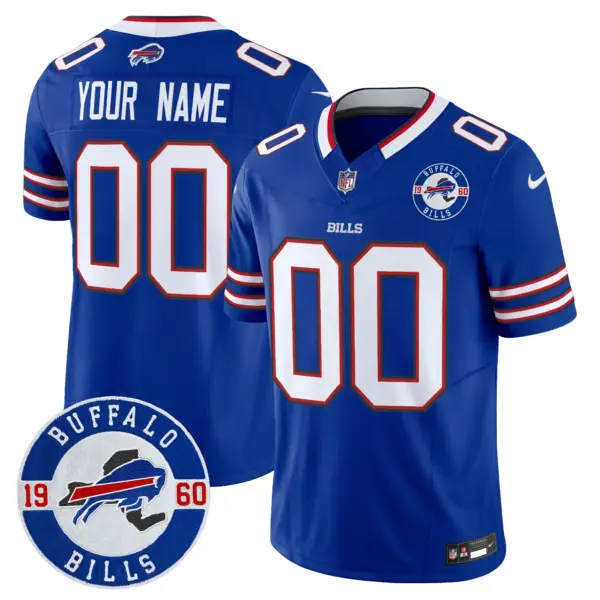 Men’s Buffalo Bills 2024 Vapor Limited Custom Jersey Est 1960 Patch Royal