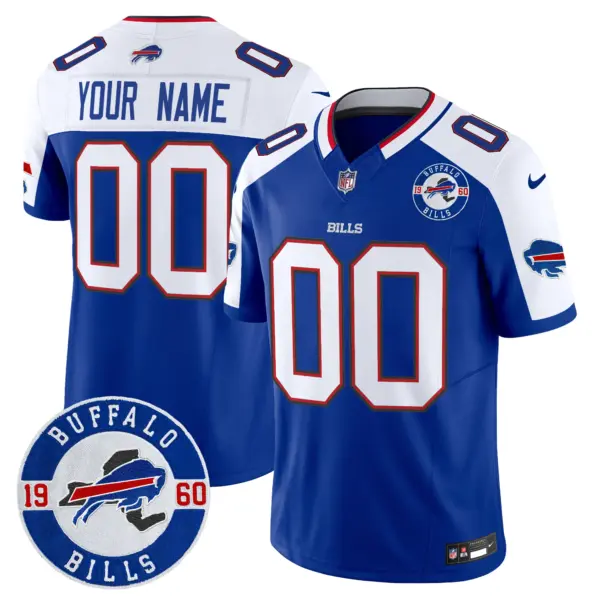 Men’s Buffalo Bills 2024 Vapor Limited Custom Jersey Est 1960 Patch Royal Alternate