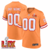 Tampa Bay Buccaneers Super Bowl LIX Patch Alternate Throwback Game Men Custom Jersey – Orange
