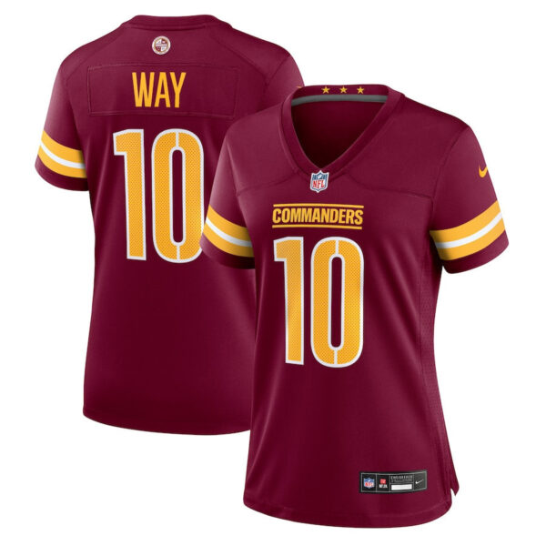 Tress Way 10 Washington Commanders Women’s Game Jersey – Burgundy