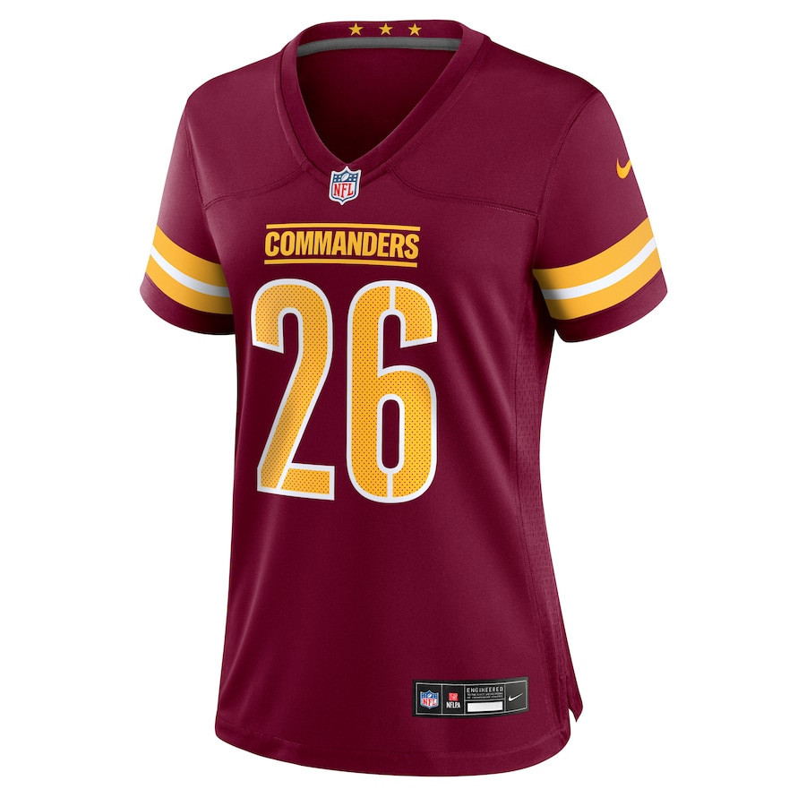 Jeremy McNichols 26 Washington Commanders Women’s Game Jersey – Burgundy - Image 2