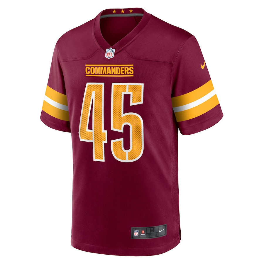 Dominique Hampton 45 Washington Commanders Game Men Jersey – Burgundy - Image 2