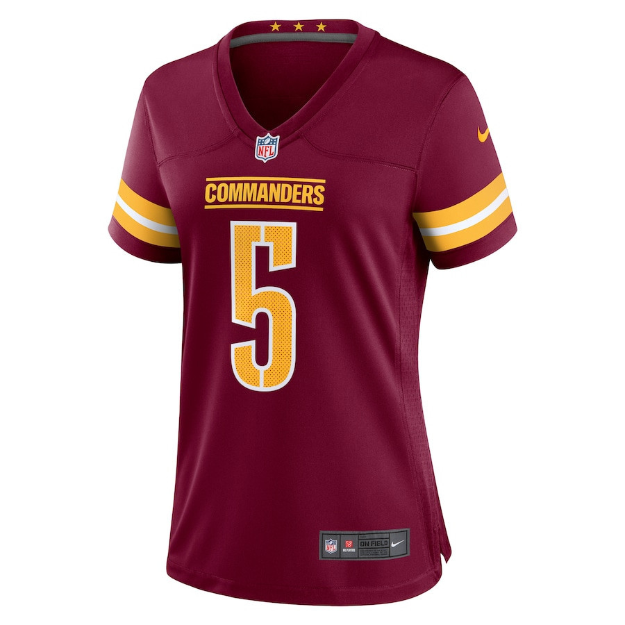 Jayden Daniels 5 Washington Commanders Women’s Player Game Jersey – Burgundy - Image 2