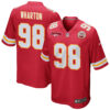 Tershawn Wharton 98 Kansas City Chiefs AFC Champions Patch Game Men Jersey – Red
