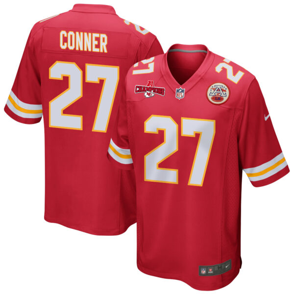 Chamarri Conner 27 Kansas City Chiefs AFC Champions Patch Game Men Jersey – Red