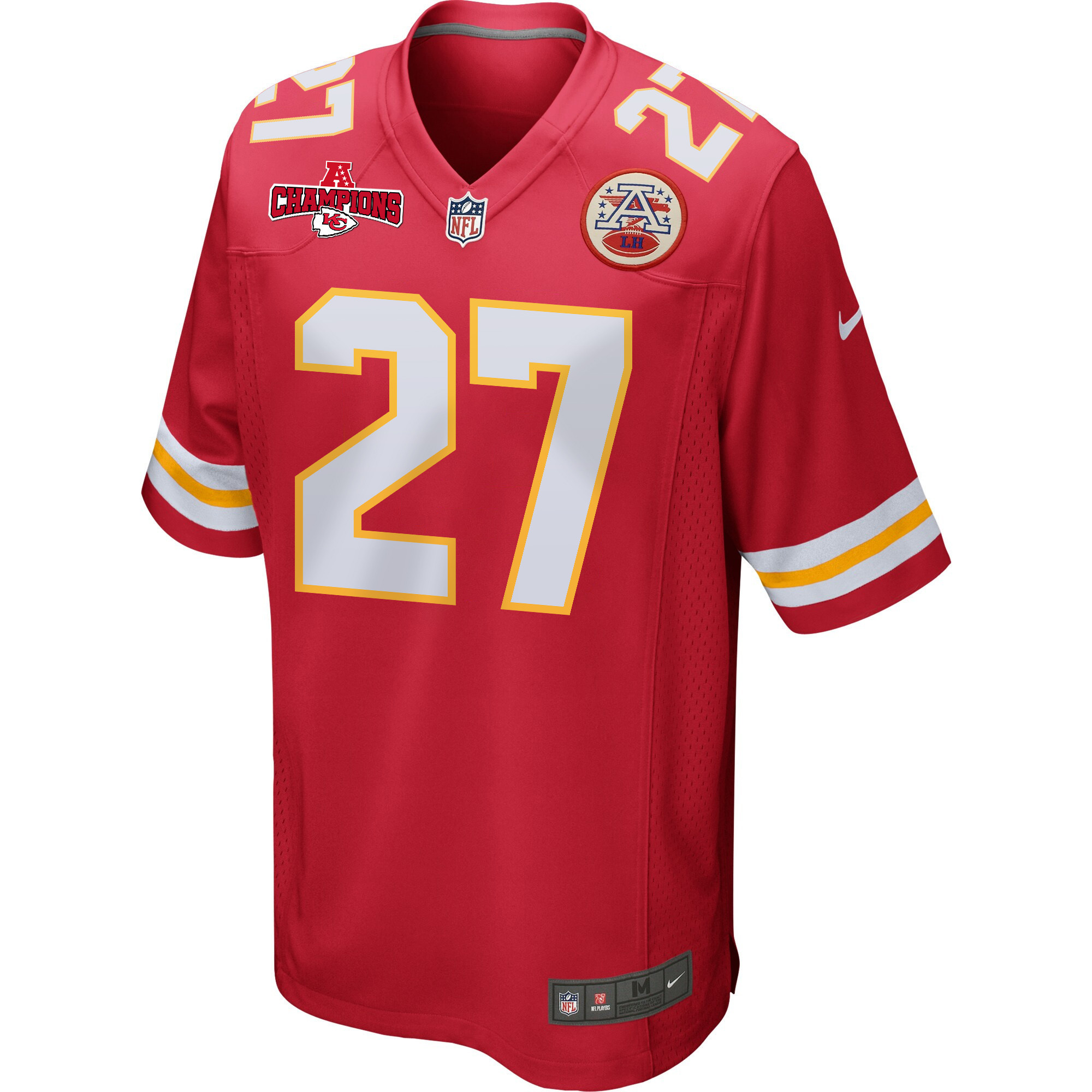 Chamarri Conner 27 Kansas City Chiefs AFC Champions Patch Game Men Jersey – Red - Image 2