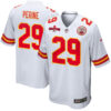 La’Mical Perine 29 Kansas City Chiefs AFC Champions Patch Game Men Jersey – White