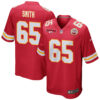 Trey Smith 65 Kansas City Chiefs AFC Champions Patch Game Men Jersey – Red