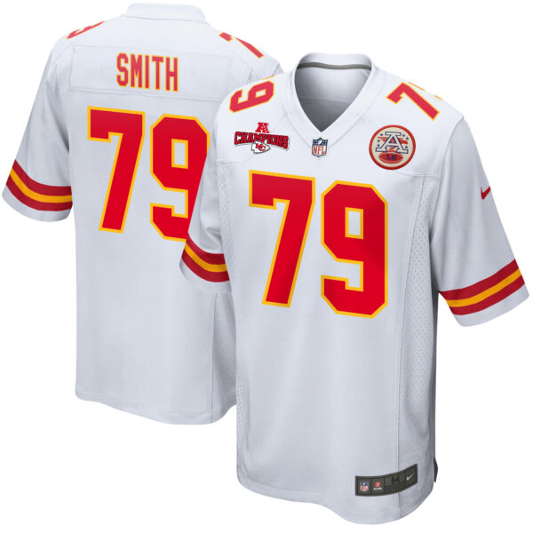 Donovan Smith 79 Kansas City Chiefs AFC Champions Patch Game Men Jersey – White