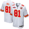Blake Bell 81 Kansas City Chiefs AFC Champions Patch Game Men Jersey – White