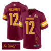 Luke McCaffrey 12 Washington Commanders Super Bowl LIX ‘New Orleans – Where Passion Ignites’ EMBROIDERED Game Men Jersey – Burgundy