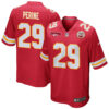 La’Mical Perine 29 Kansas City Chiefs AFC Champions Patch Game Men Jersey – Red