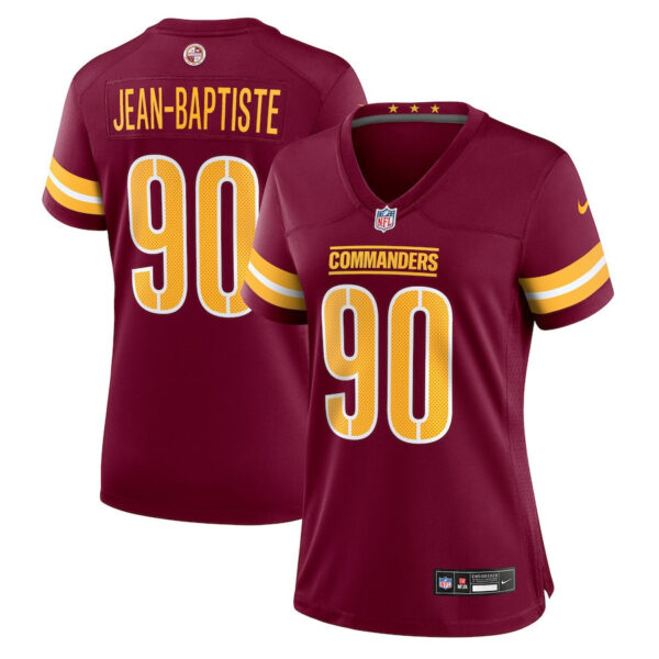 Javontae Jean-Baptiste 90 Washington Commanders Women’s Game Jersey – Burgundy