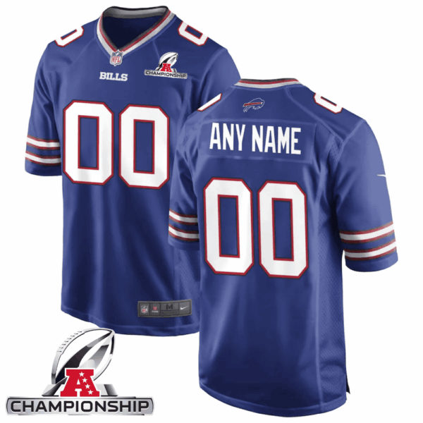 Buffalo Bills AFC Championship Patch Game Men Custom Jersey – Royal