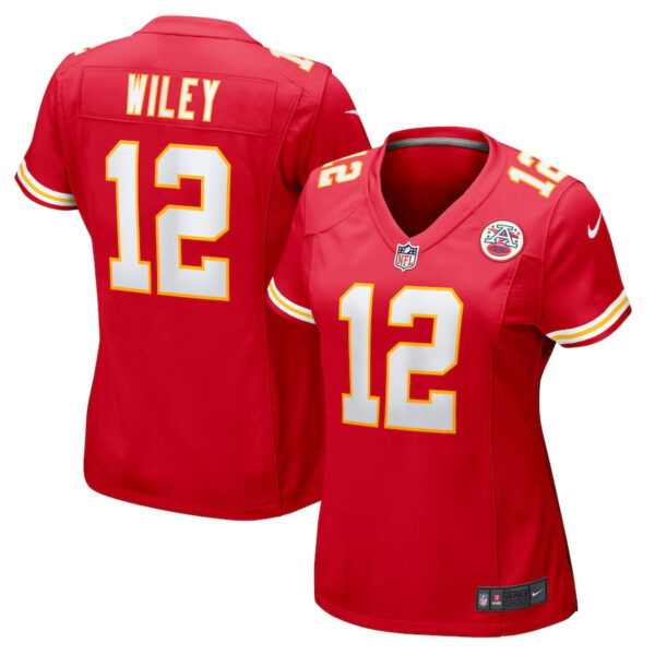 Jared Wiley 12 Kansas City Chiefs Women’s Game Jersey – Red