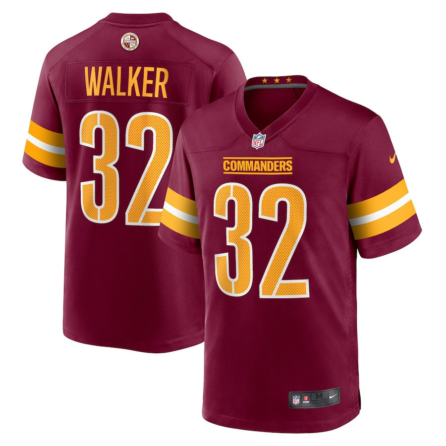 Mykal Walker 32 Washington Commanders Game Men Jersey – Burgundy