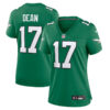 Nakobe Dean 17 Philadelphia Eagles Women’s Alternate Game Jersey – Kelly Green
