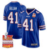 Reggie Gilliam 41 Buffalo Bills Super Bowl LIX Champions Patch Game Men Jersey – Royal