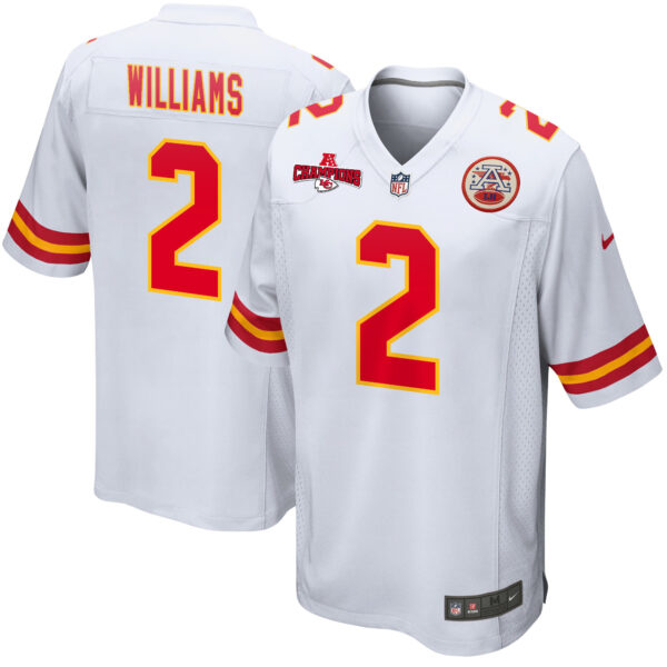 Joshua Williams 2 Kansas City Chiefs AFC Champions Patch Game Men Jersey – White