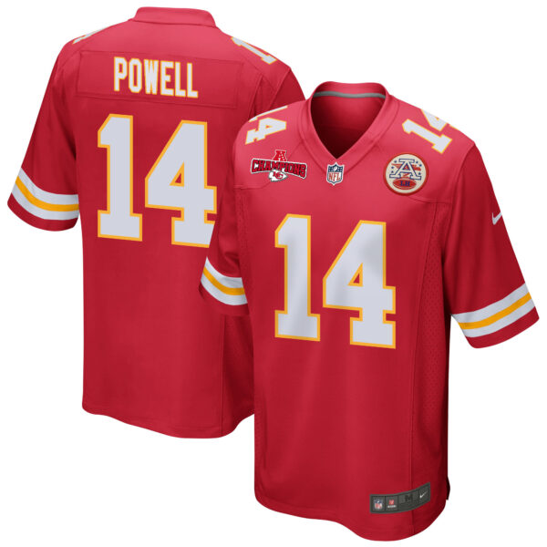 Cornell Powell 14 Kansas City Chiefs AFC Champions Patch Game Men Jersey – Red