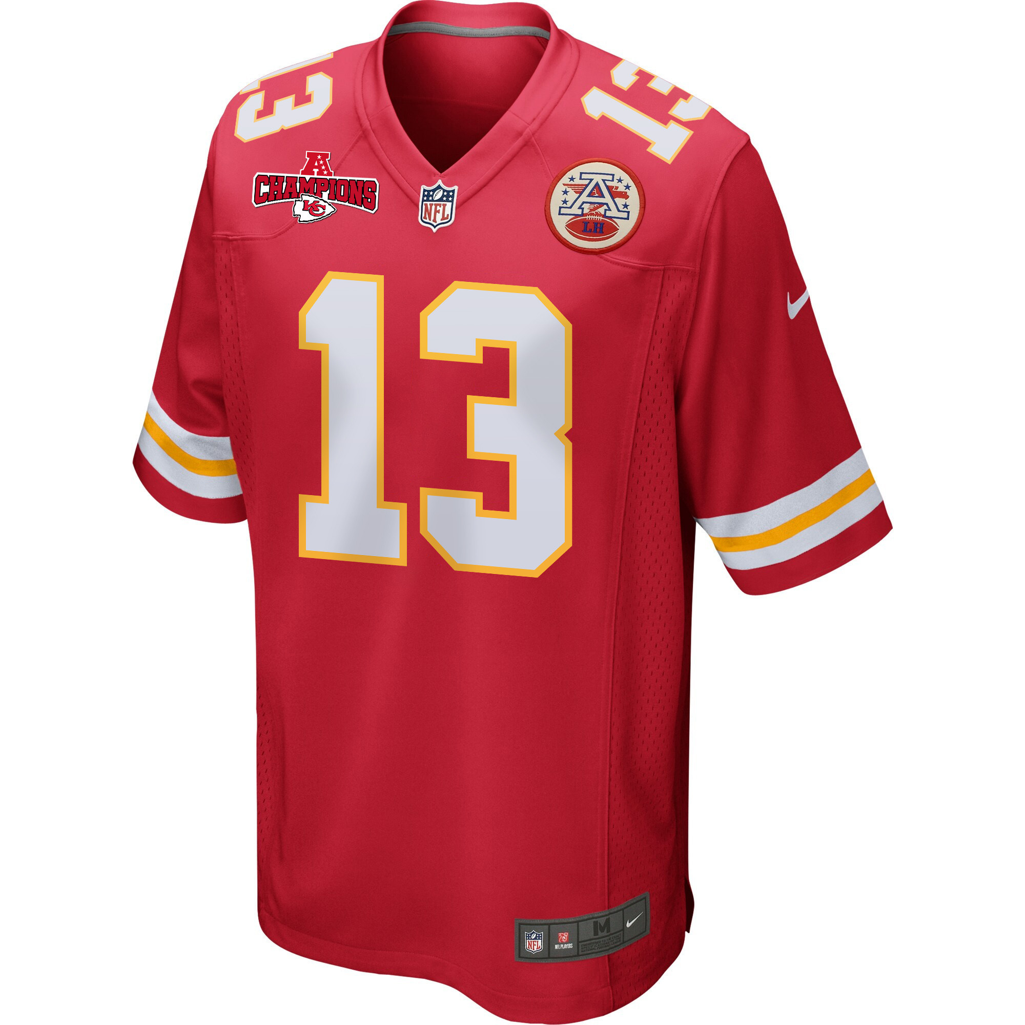 Chris Oladokun 13 Kansas City Chiefs AFC Champions Patch Game Men Jersey – Red - Image 2