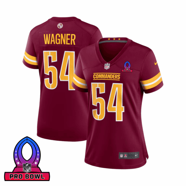 Bobby Wagner 54 Washington Commanders 2025 Pro Bowl Patch Women Game Jersey – Burgundy