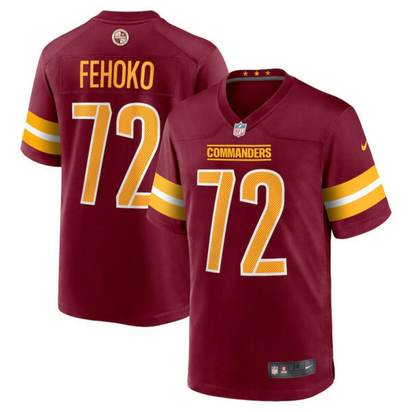 Viliami Fehoko Jr. 72 Washington Commanders Team Game Men Jersey – Burgundy