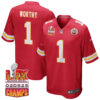 Xavier Worthy 1 Kansas City Chiefs Super Bowl LIX Champions Patch Game Men Jersey – Red