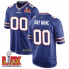 Buffalo Bills Super Bowl LIX Patch Game Men Custom Jersey – Royal