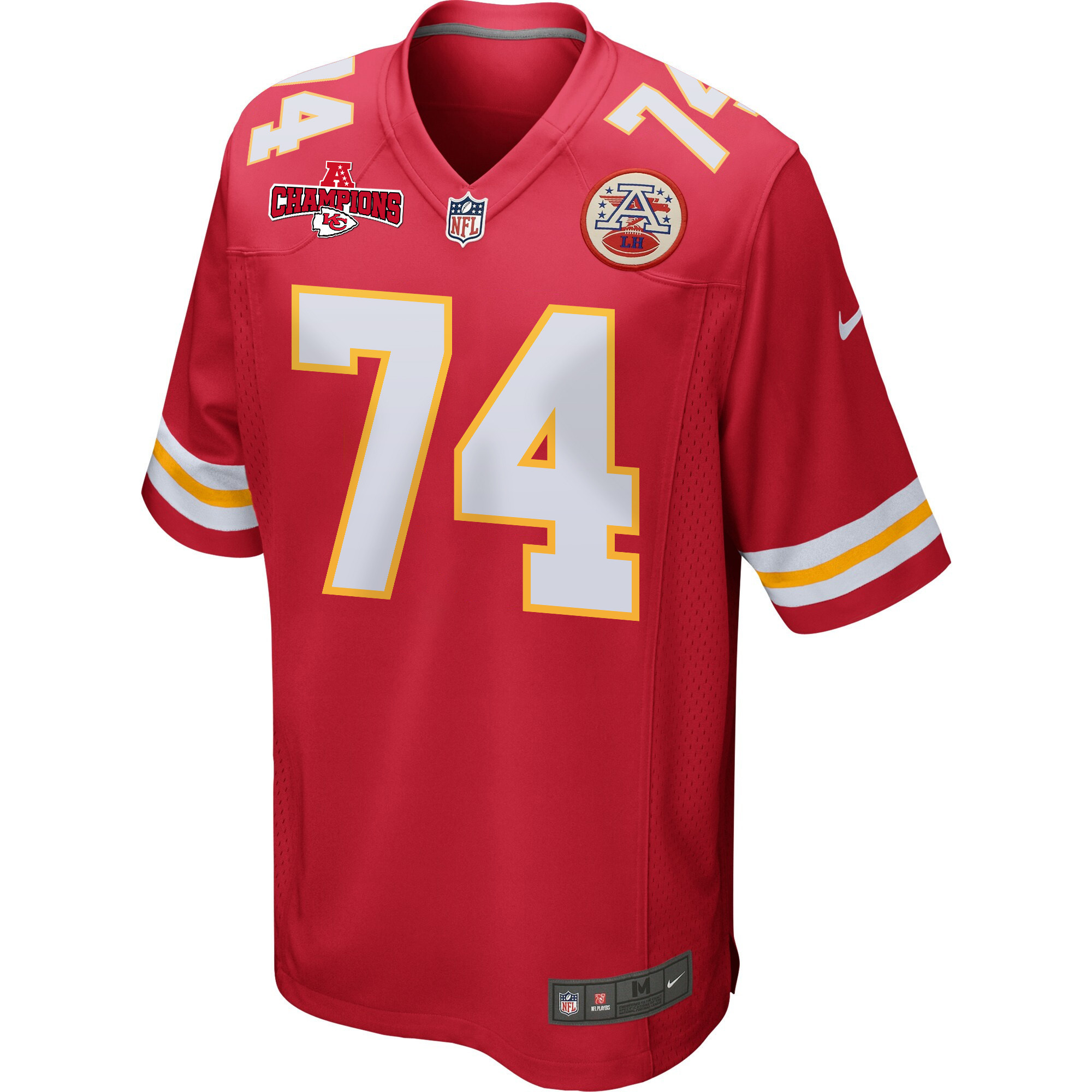 Jawaan Taylor 74 Kansas City Chiefs AFC Champions Patch Game Men Jersey – Red - Image 2
