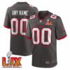 Tampa Bay Buccaneers Super Bowl LIX Patch Alternate Game Men Custom Jersey – Pewter