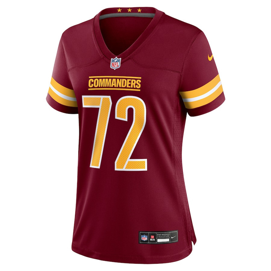 Viliami Fehoko Jr. 72 Washington Commanders Women’s Team Game Jersey – Burgundy - Image 2