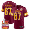 Nick Allegretti 67 Washington Commanders Super Bowl LIX Champions Patch Game Men Jersey – Burgundy