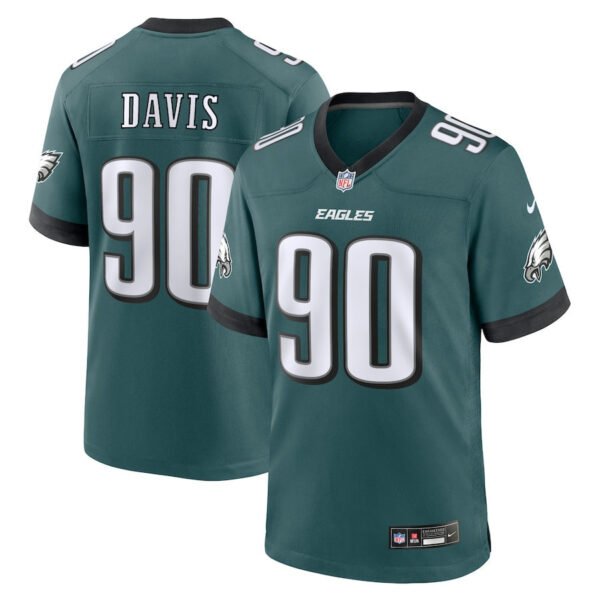 Jordan Davis 90 Philadelphia Eagles Team Game Men Jersey – Midnight Green