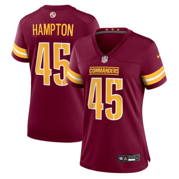 Dominique Hampton 45 Washington Commanders Women’s Game Jersey – Burgundy