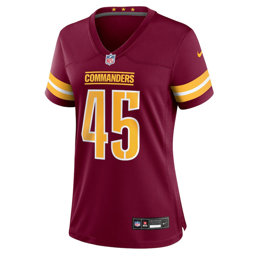 Dominique Hampton 45 Washington Commanders Women’s Game Jersey – Burgundy - Image 2