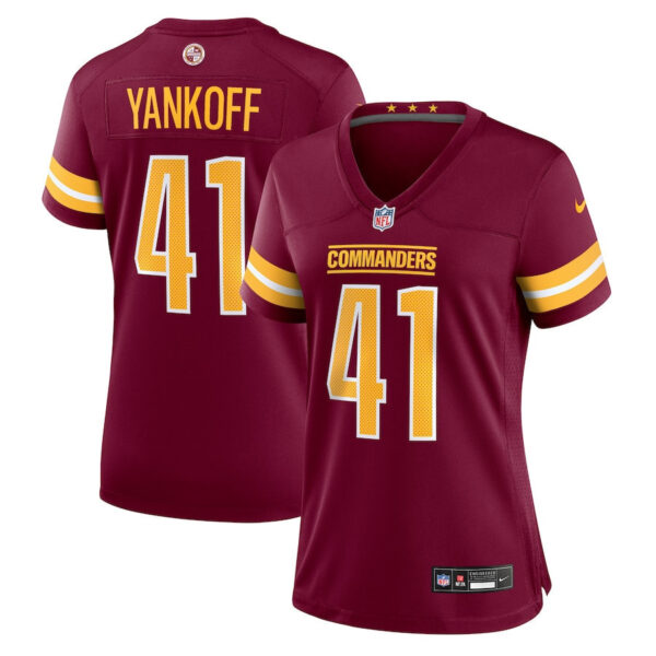 Colson Yankoff 41 Washington Commanders Women’s Game Jersey – Burgundy