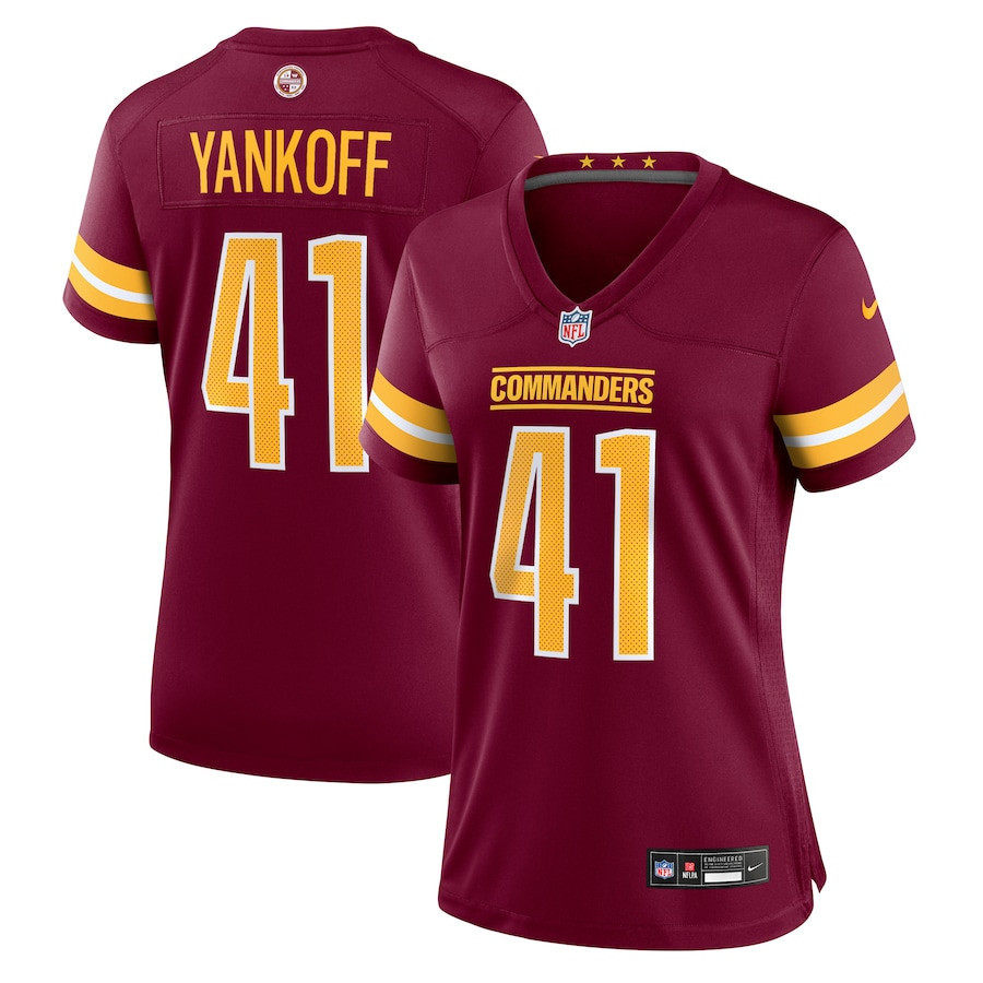 Colson Yankoff 41 Washington Commanders Women’s Game Jersey – Burgundy