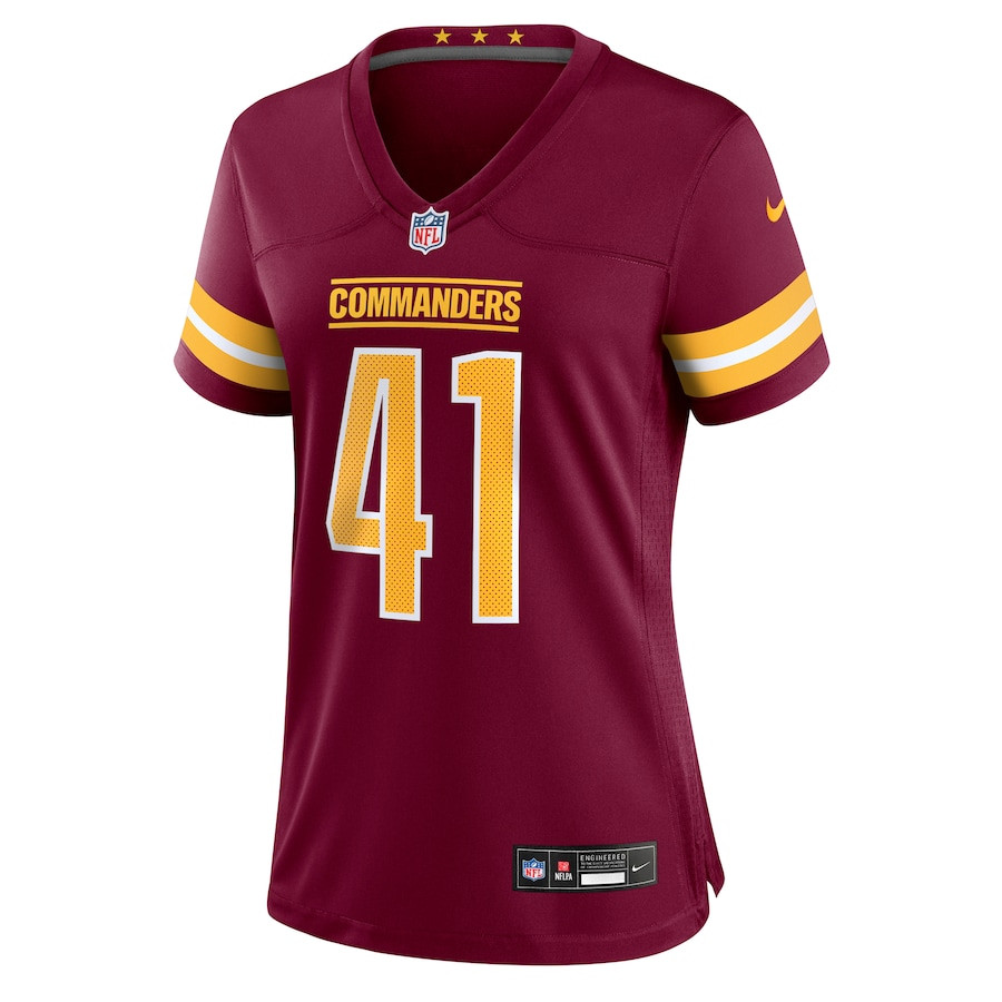Colson Yankoff 41 Washington Commanders Women’s Game Jersey – Burgundy - Image 2