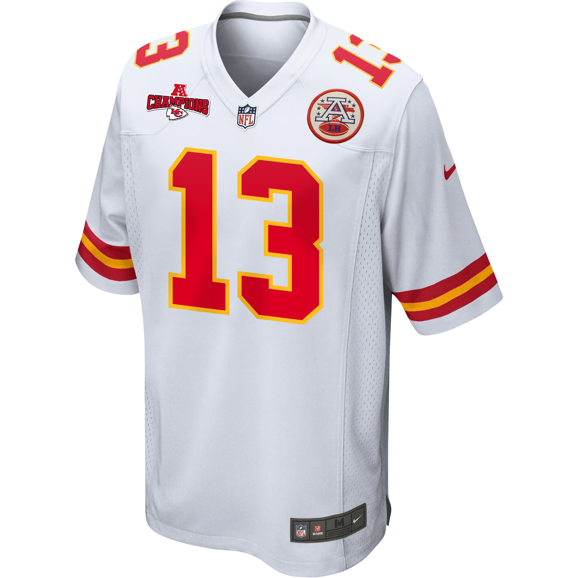Chris Oladokun 13 Kansas City Chiefs AFC Champions Patch Game Men Jersey – White - Image 2