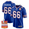 Connor McGovern 66 Buffalo Bills Super Bowl LIX Champions Patch Game Men Jersey – Royal