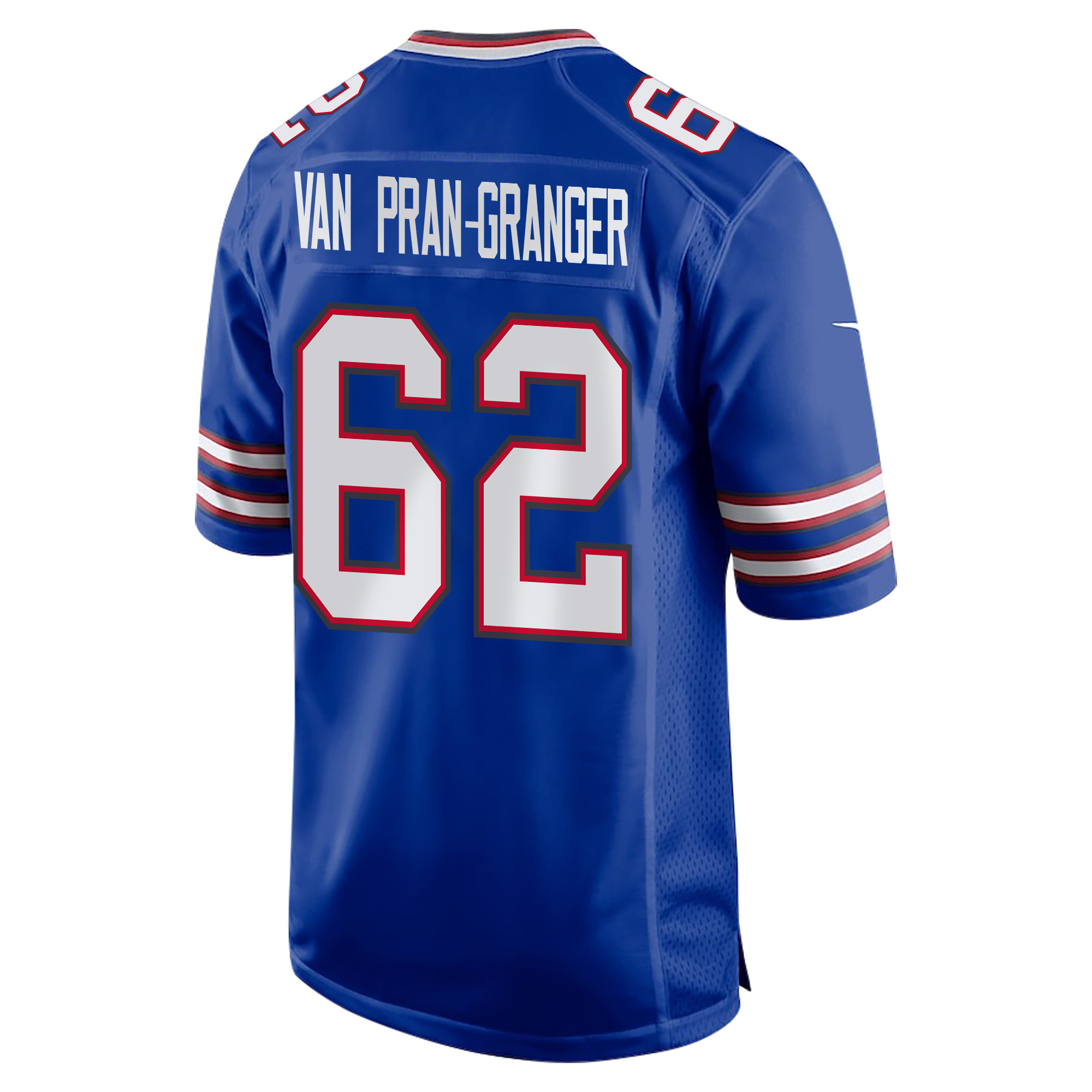 Sedrick Van Pran-Granger 62 Buffalo Bills Super Bowl LIX Champions Patch ‘New Orleans – A Symphony of Sport’ EMBROIDERED Game Men Jersey – Royal - Image 2