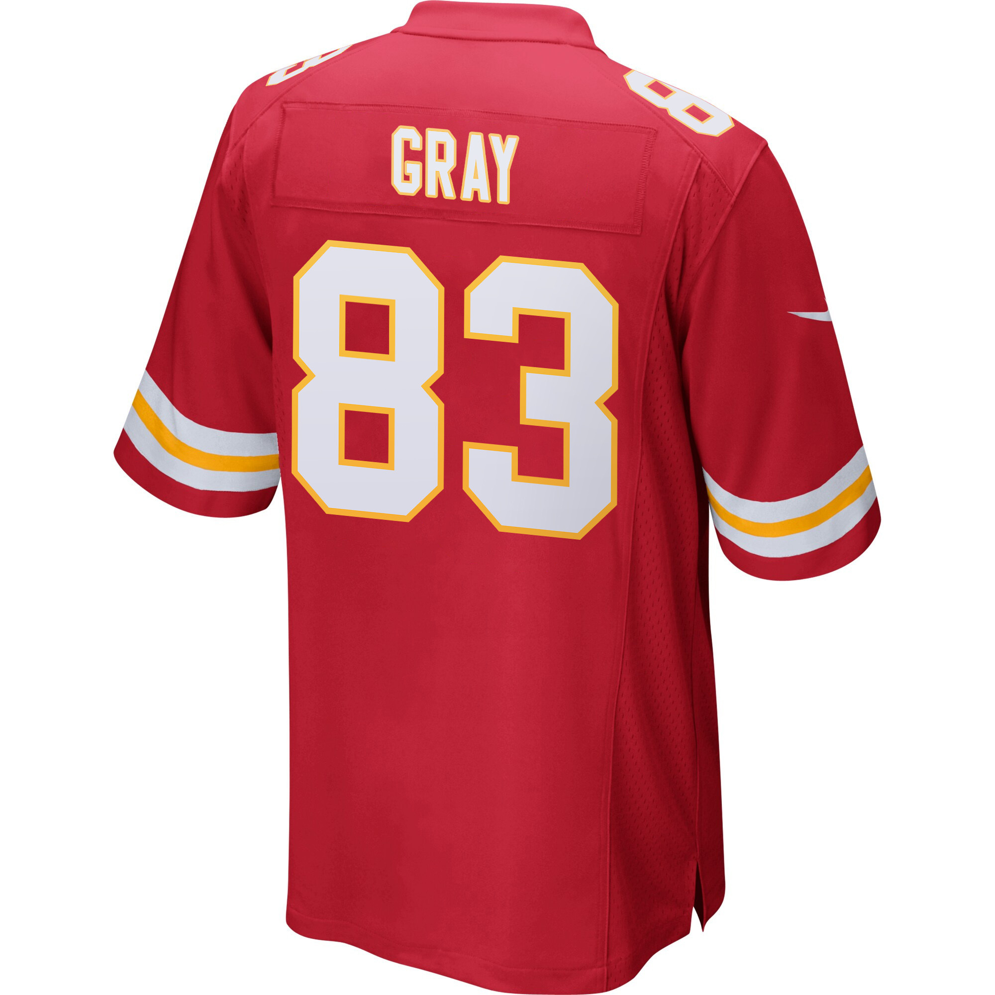 Noah Gray 83 Kansas City Chiefs Super Bowl LIX Champions Patch ‘New Orleans – The Ultimate Showdown’ EMBROIDERED Game Men Jersey – Red - Image 2