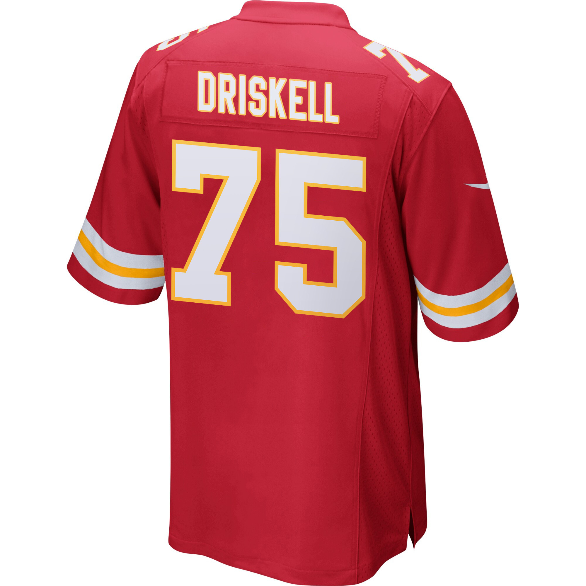 Ethan Driskell 75 Kansas City Chiefs Super Bowl LIX Champions Patch ‘New Orleans – The Ultimate Showdown’ EMBROIDERED Game Men Jersey – Red - Image 2