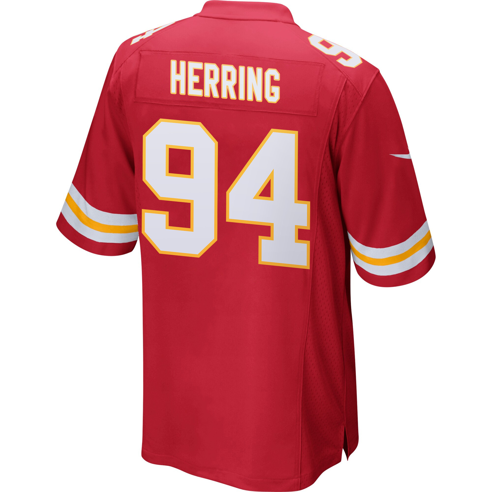 Malik Herring 94 Kansas City Chiefs Super Bowl LIX Champions Patch ‘New Orleans – A Symphony of Sport’ EMBROIDERED Game Men Jersey – Red - Image 2