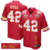 Carson Steele 42 Kansas City Chiefs Super Bowl LIX Champions Patch ‘New Orleans – The Ultimate Showdown’ EMBROIDERED Game Men Jersey – Red
