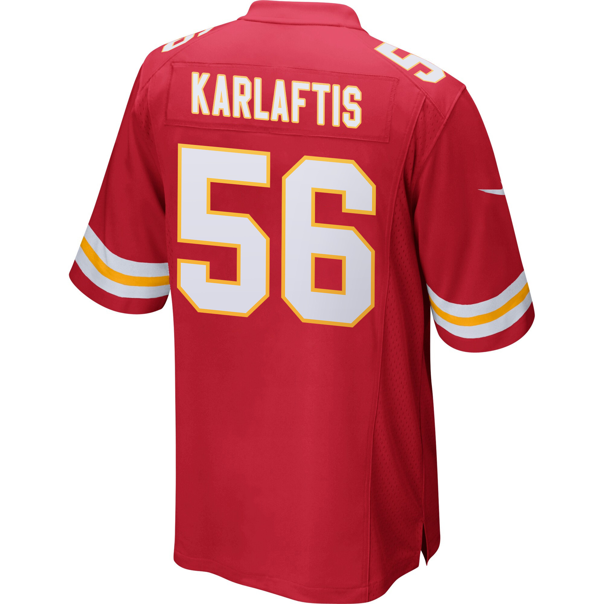 George Karlaftis 56 Kansas City Chiefs Super Bowl LIX Champions Patch ‘New Orleans – Where Legends Are Made’ EMBROIDERED Game Men Jersey – Red - Image 2