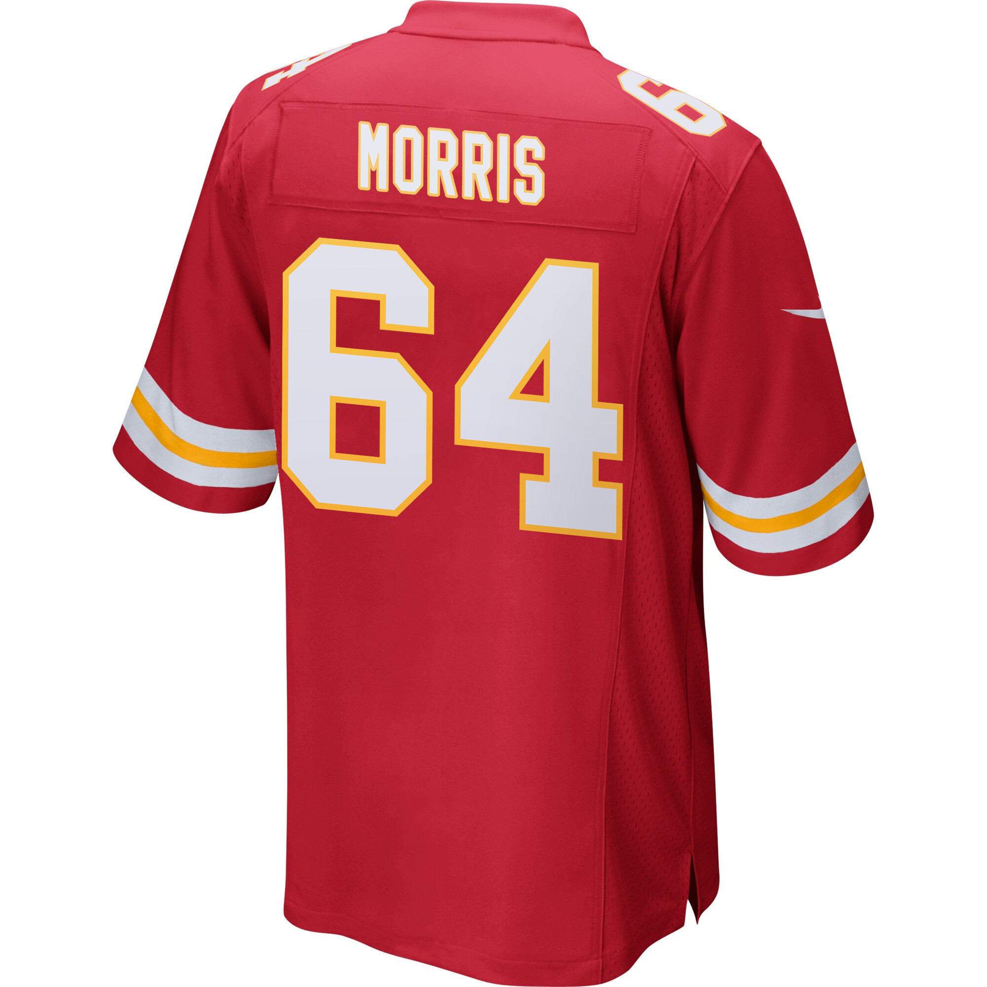 Wanya Morris 64 Kansas City Chiefs Super Bowl LIX Champions Patch ‘New Orleans – Where Legends Are Made’ EMBROIDERED Game Men Jersey – Red - Image 2